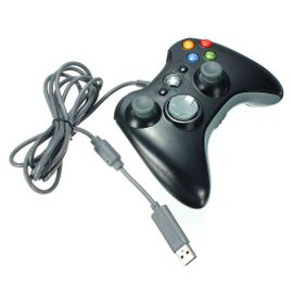 Manette Filaire USB Pour microsoft Xbox 360 Contrôleur jeu video PC Windows Noir