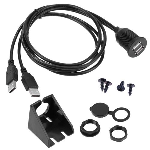 Câble d'extension de panneau de plomb, cordon étanche pour automobile moto bateau, montage encastré, double prise USB 2.0, 2M