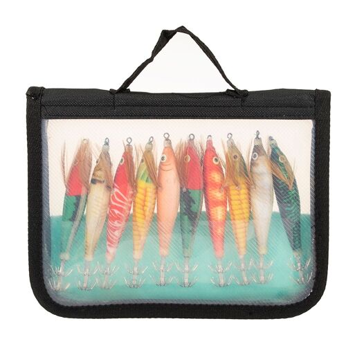 Lot D'appâts Pour La Pêche En Plein Air, Leurre Pour Attraper Des Poissons Comme Les Crevettes, Avec Crochets À Double Couche, Accessoire Pour Pêcher Des Poulpes, 10 Pièces