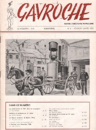 Revue D'histoire Populaire / Gavroche N° 8