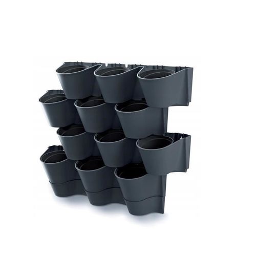 Lot De 12 Pots, Modulables, Anthracite