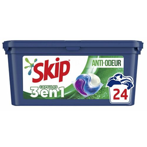 Lessive capsules Skip 3 en 1 Anti-odeur x24