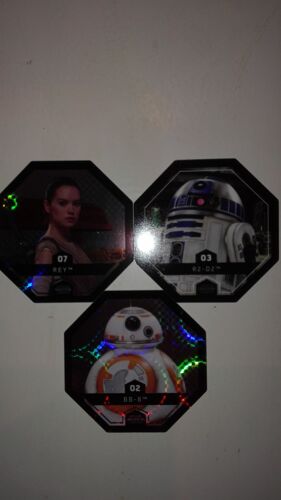 Lot De 3 Jetons Star Wars Cosmics Shells, Rey, Bb 8, R2