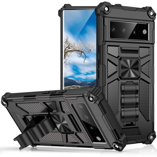 Coque Pour Google Pixel 6a Etui, [5 Fois Qualite Militaire Anti- Chute Protection ] Anti-Chute Housse Protection Case [Pour Support De Voiture Magnetique] Le Noir