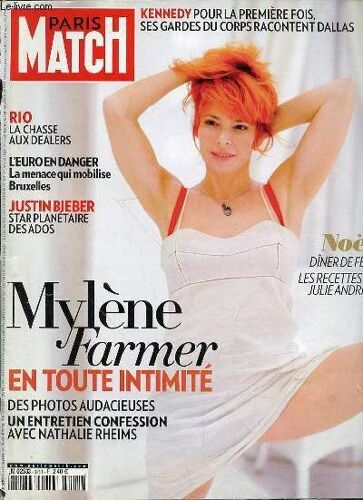 Paris-Match N°3211 - 2 Au 8 Decembre 2010 - Sommaire : Mylene Farmer En Toute Intimite Des Photos Audacieuses Un Entretien Confession Avec Nathalie Rheims / Noel Diner De Fete Les Recettes ...
