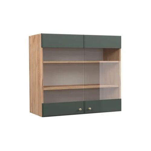Vicco meuble de cuisine haut vitré Fame-Line, Vert Or Campagne, 80 cm