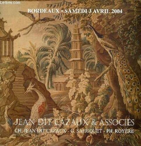 Catalogue De Vente Aux Encheres - Jean Dit Cazeaux Et Associes -Samedi 3 Avril 2004 - Bijoux - Argenteries - Objets De Vitrine - Tableaux - Objets D'art Et De Bel Ameumblement - Art Nouveau ...