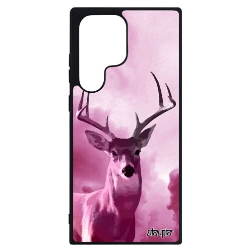 Coque Samsung S23 Ultra Silicone Cerf Mobile Faon Ciel Antichoc Animaux Rose Telephone Biche Nuage Brame Foret Made In France Galaxy