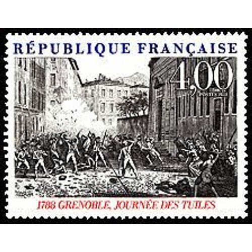 Bicentenaire De La Révolution : Exposition Philatélique Internationale Paris : Tableau D'Alexandre Debelle : "Journée Des Tuiles À Grenoble" Année 1988 N° 2538 Yvert Et Tellier Luxe