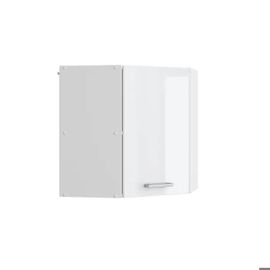 Armoire Suspendue Universelle R-Line, 57 Cm Armoire D'angle Suspendue Avec Porte, Blanc Haute Brillance, Vicco