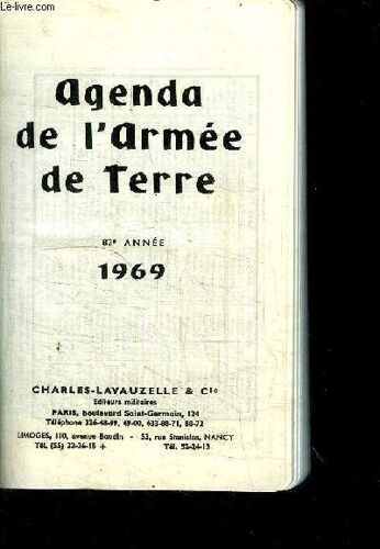 Agenda De L'armee De Terre 1969