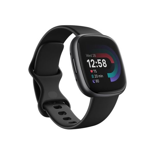 Fitbit Versa 4 - 40 mm - graphite - Montre connectée avec bracelet - noir - taille du bracelet : S/L - Bluetooth, NFC