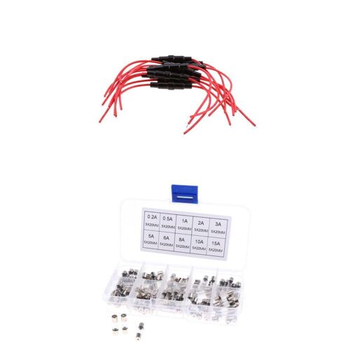 Porte-Fusible Type Vis En Ligne 10x38m | 100 Pièces Tube De Verre Agu À Coup Rapide, Kit Assorti 0.2-15a Pour Voiture Audio