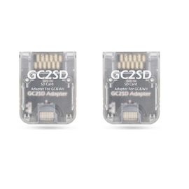 Adaptateur De Carte Micro-Sd Gc2sd À Carte Sd, Translucide, 2 Pièces, Pour Nintendo Gamecube Wii Consoles Sd2sp2