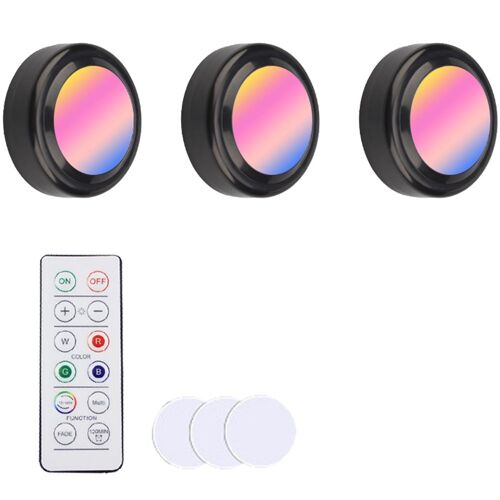 Lampe LED pour placard à piles, 1W, à télécommande, réglable, pour chambre à coucher et cuisine