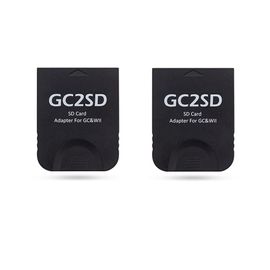 Carte Micro-Sd Gc2sd Gc Vers Carte Sd, Adaptateur Pour Consoles Nintendo Gamecube Wii Sd2sp2, Noir, 2 Pièces