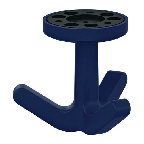 Crochet triple Ser.477 mat,élastique 50 bleu acier H.69mm D.51mm HEWI