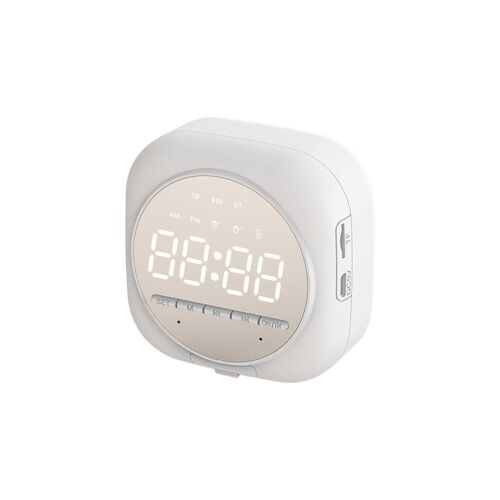 Haut-parleur compatible Bluetooth, réveil de chevet, son stéréo, lecteur de musique, avec support de téléphone, pour salon