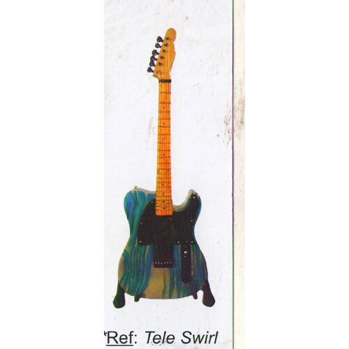 Guitares Miniatures Sur Trepied Telecaster Swirl 25 Cm