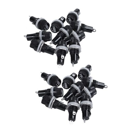 Porte-fusible en plastique monté sur panneau, prise, 10A, AC, 250V, 5mm x 20mm, 20 pièces