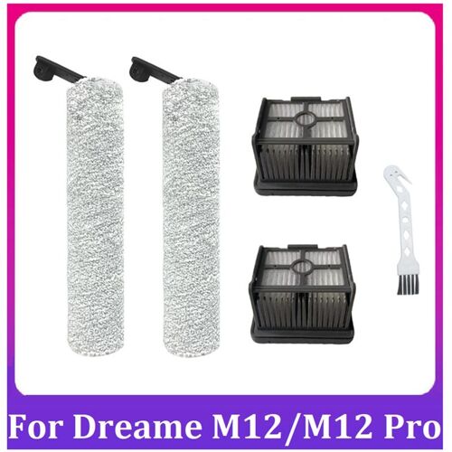 Kit de Pièces de Rechange pour Dreame M12/M12 Pro, Filtre Hepa Lavable, Brosse Principale, Machine à Laver le Sol, Aspirateur