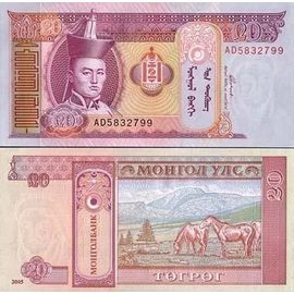 Billet De Collection Mongolie Pk N° 63 - 20 Tugrik