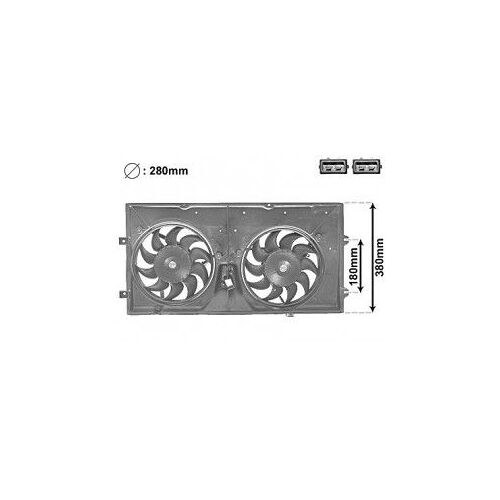Ventilateur Avec Cadre Et Moteur Électrique Pour Volkswagen Transporter T4 De 1990 À 2003 Version 2x280 Mm