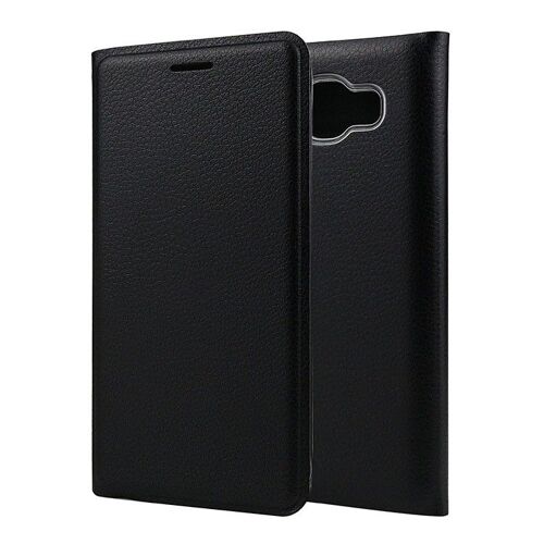 ETUI FLIP FULL SAMSUNG GALAXY J3 2016 BLACK NOIR CUIR (TPU) LEATHER COQUE CASE
