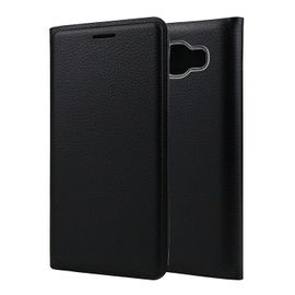 Samsung Galaxy S6 Edge Etui A Rabat Noir Black Full Protection Cuir Similu (Pu)