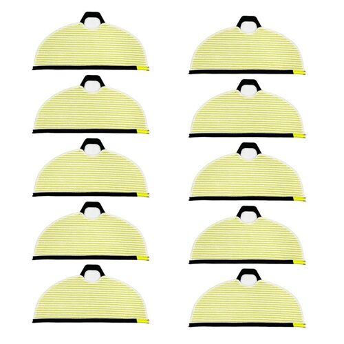 Pour aspirateur robot Shlavabo AI VACMOP, numéros de modèle Shlavabo RV2610WA Aiultra Pads-10Pack de nettoyage en microcarence, jaune/gris
