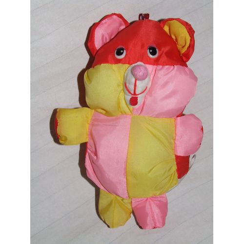 Ours Puffalump Sandy Doudou Rose Jaune Rouge Peluche 25 Cm
