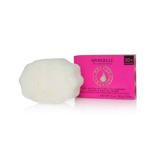 Pedi-Buffer Bulgarian Rose - Spongelle - Eponge Impregré D'une Formule Nettoyante Pour Les Pieds 