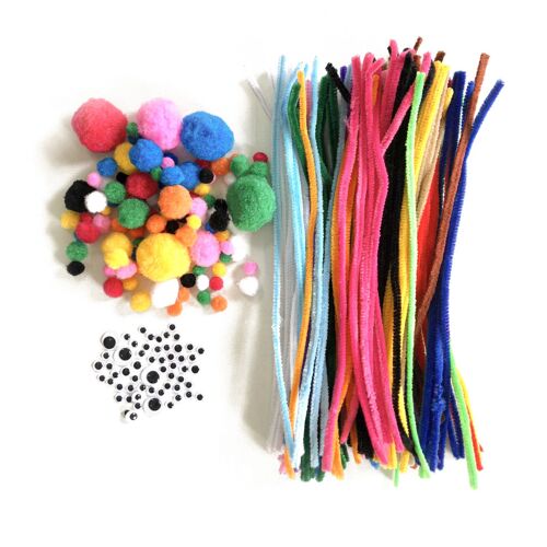 Chenilles Et Pompons Mega Pack Assortiment 254 Pièces