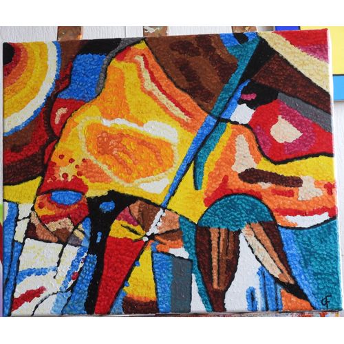 Tableau acrylique sur toile - L'entrée du chapiteau