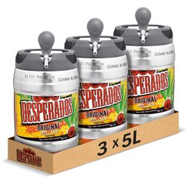 Desperados Original Bière Aromatisée Tequila 3 Fûts De 5l 5.9°