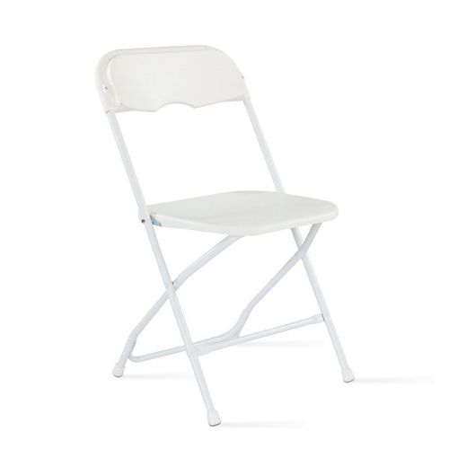 Ensemble Table Et Chaises Pliantes De Jardin - 8 Places 180cm - Camping Réception Traiteur Buffet - Blanc