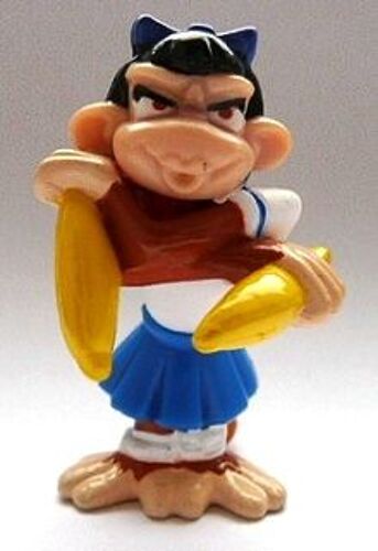 Figurine "Kinder" (2006) - Singes Karaté /  Singe "Écolière" Armé De 2 Bananes ( 2s-99 / 2s99 ) Avec Bpz