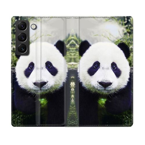 Housse Cuir Portefeuille Pour Samsung Galaxy S22 Plus Animal Panda Color