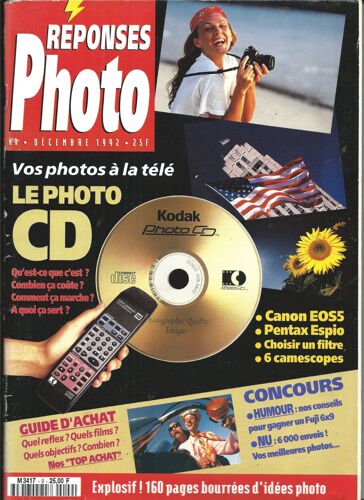 Reponses Photo 01/12/1992 Vos Photos A La Tele, Le Photo Cd, Jean-François Bauret, Pierre Nicou, Manh-Chau Nguyen, Bruce Davidson 