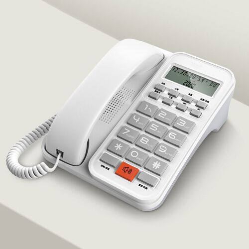 Téléphone filaire à grand bouton, téléphone fixe filaire de bureau à domicile avec identification de l'appelant, haut-parleur mains libres, écran LED, 2 cadrans rapides