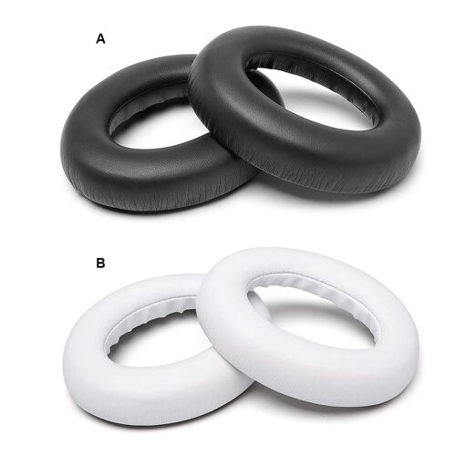1 paire de coussinets d'oreille en cuir mousse pour écouteurs cache-oreilles couvre oreillettes noir