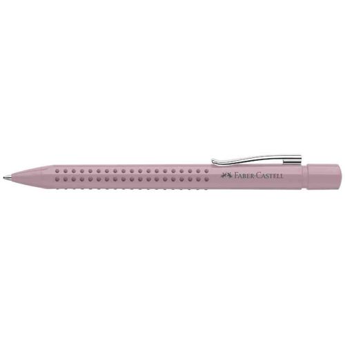 Faber-Castell Stylo À Bille Rétractable Grip 2010 Pointe Moyenne Corps Rose Trait Bleu