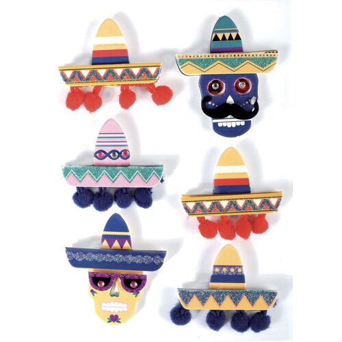 6 Stickers Chapeau Mexicain Effet 3d - 55