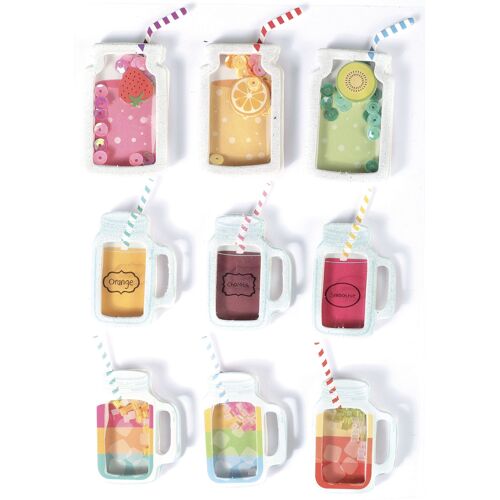 9 Stickers Boisson Effet 3d - 50