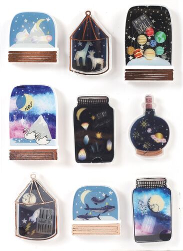 9 Stickers Galaxie Effet 3d - 45