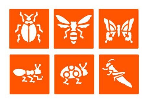 Pochoirs Enfant Les Insectes 6 Pièces