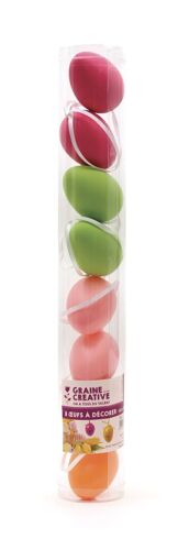 Lot 8 Oeufs Plastique Couleurs 60x40
