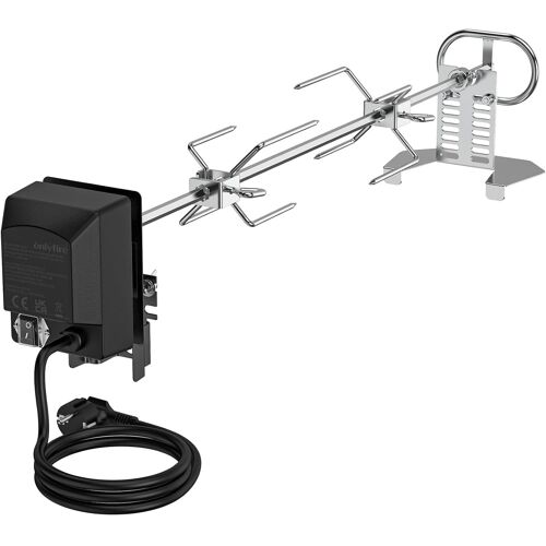 Ulteronixshop-only fire Universel Tournebroche Moteur Tourne Broche Electrique kit avec BBQ Motor, Remplacement kit de rôtisserie pour Grils à gaz