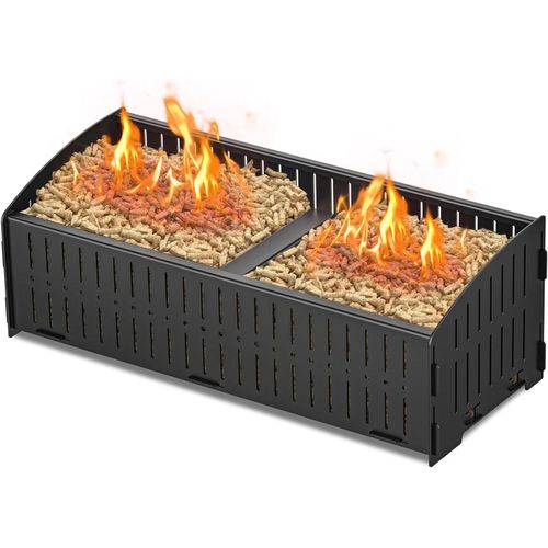 ASFASFq-Panier à pellets, 48 × 20 × 17,5 cm, 5 kg Panier de combustion à granulés pour cheminées et poêles