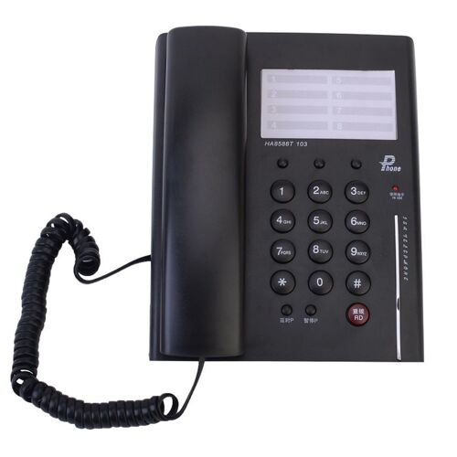 Téléphone de bureau filaire d'hôtel avec répertoire téléphonique, sonnerie réglable, pause, recomposition, téléphone fixe montable au mur, téléphone partenaires